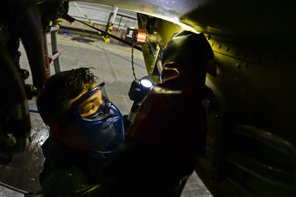 RAF Mildenhall aircraft wash operations